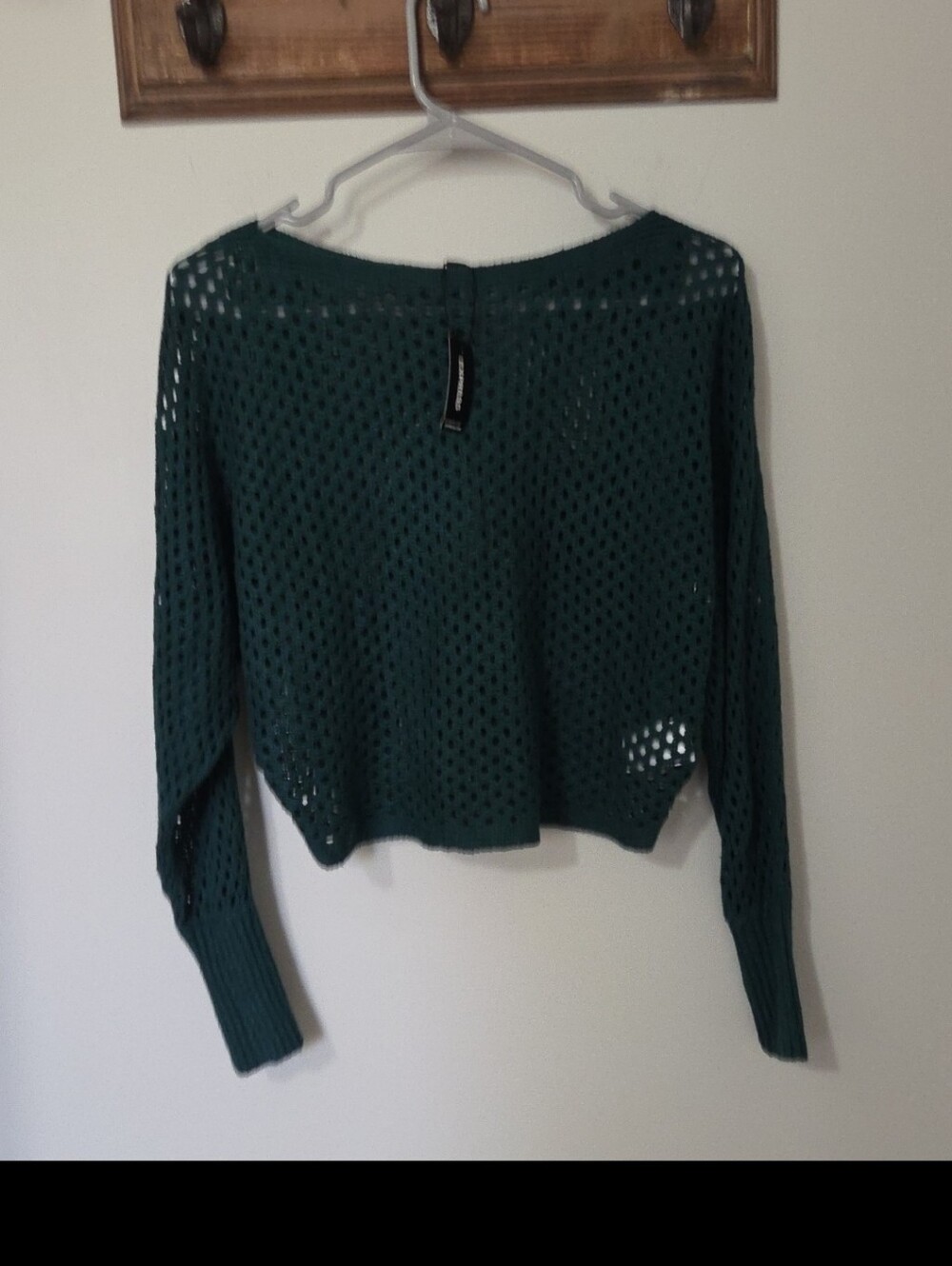 NWT Express Open Stitch Dolman Sleeve Sweater XXS Teal Green